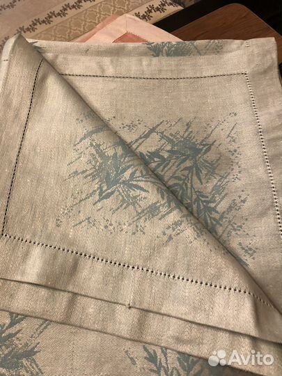 Скатерть лен жаккард с мережкой