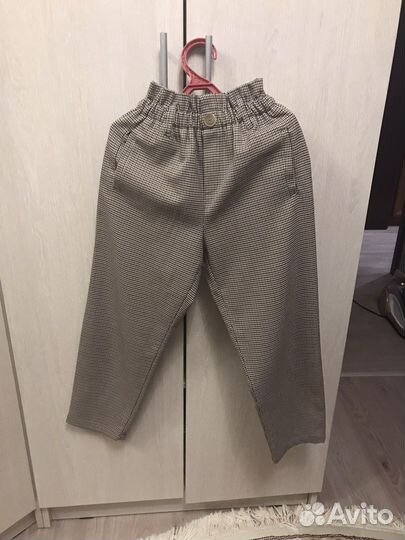 Брюки в клетку. Для девочки