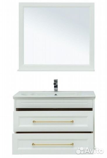 Комплект мебели Aquanet Бостон М 100 белый (ручки