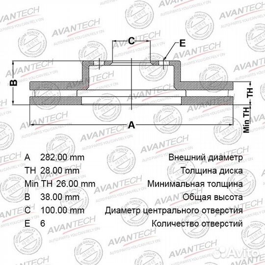 Диск тормозной передний Nissan Terrano 1995-2002