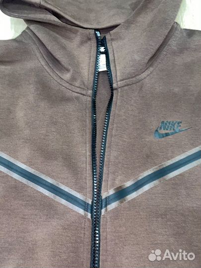 Кофта nike tech fleece коричневая