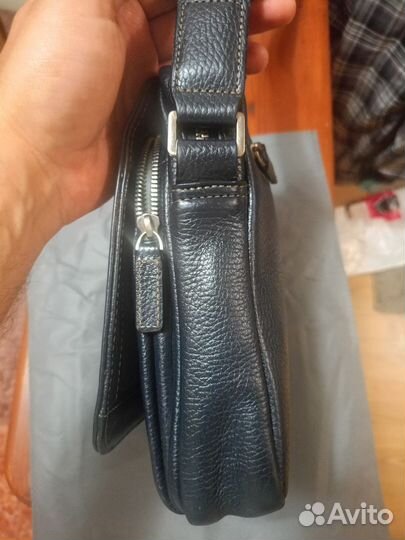 Сумка мужская натуральная кожа через плечо