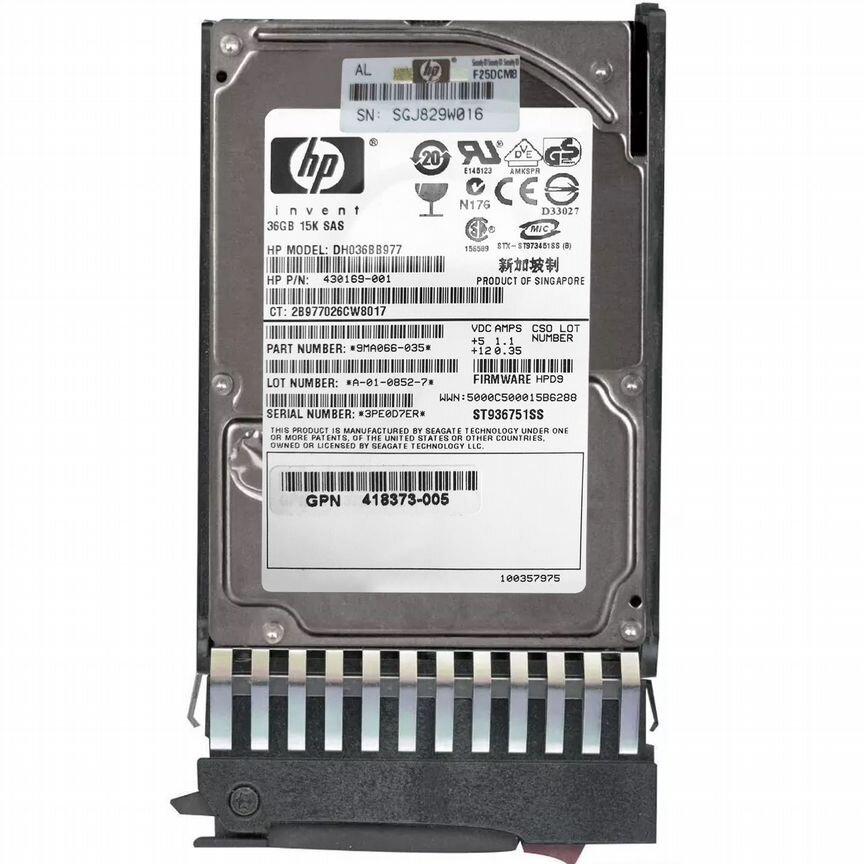 [DH036BB977] Жесткий Диск Hp 36gb Sas 2,5" Hdd Dh036bb977