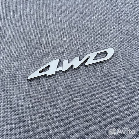 Металлическая наклейка на авто 4WD шильдик 113х18