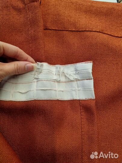 Шторы из рогожки на ленте 270х295 см б/у