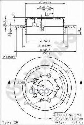 Диск тормозной Standard перед 08776810 Brembo
