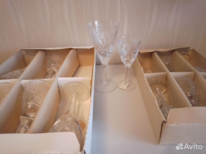 Хрустальные бокалы СССР новые
