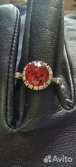 Кольцо:шпинель,бр-ты,золото,GIC,МГУ