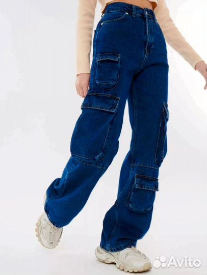 Джинсы карго женские