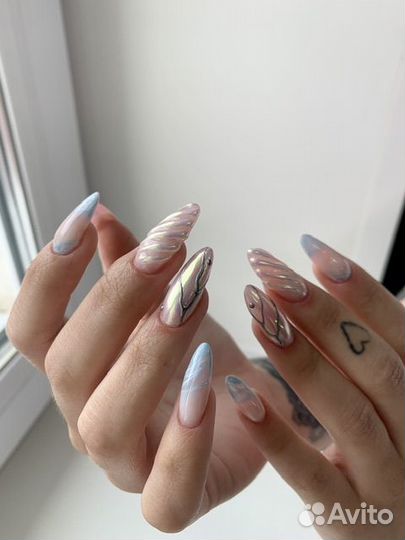 Наращивание ногтей, покрытие гель-лак