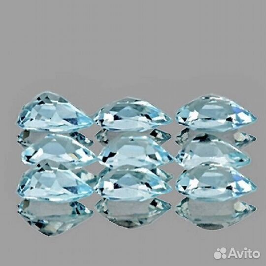 Аквамарин натуральный 1,70Ct 5х3мм 9шт VVS Pear
