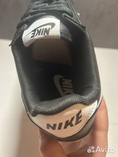 Кроссовки nike cortez black white кожаные мужские