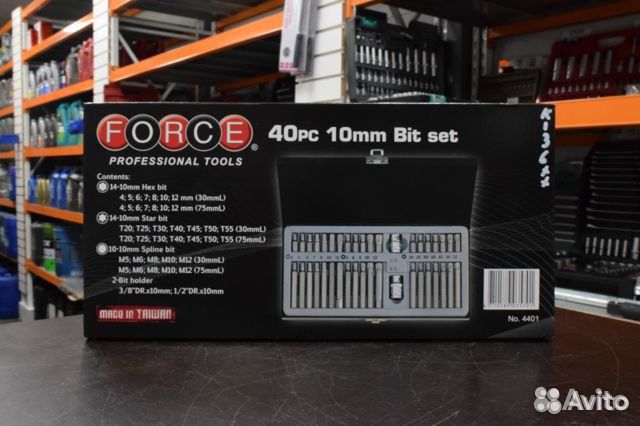 Набор бит 40 предметов 1/2 и 3/8 Force
