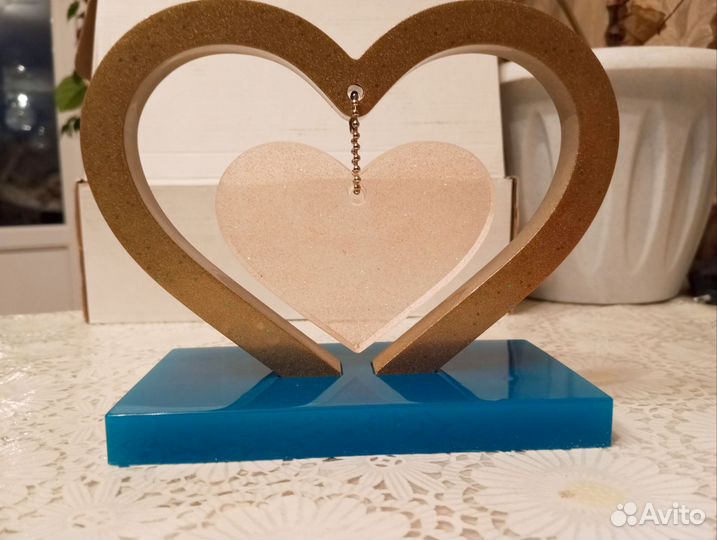 Ангелы с сердцем на подставке (из эпоксидной см