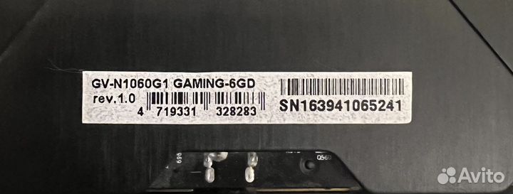 Видеокарта gtx 1060 6gb gigabyte