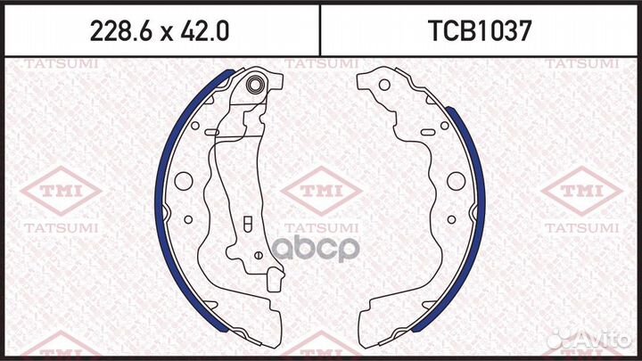 Колодки тормозные барабанные TCB1037 tatsumi