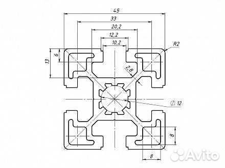 Профиль для 3D принтера 45x45
