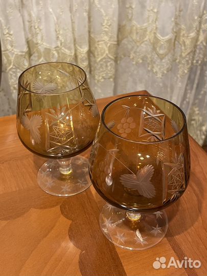 Бокалы фужеры Германия цветной хрусталь винтаж