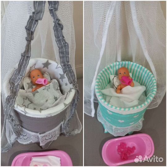Кроватка с малышом для барби