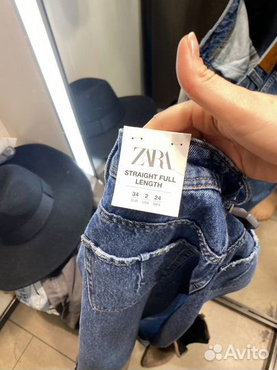 Джинсы zara 34 прямые