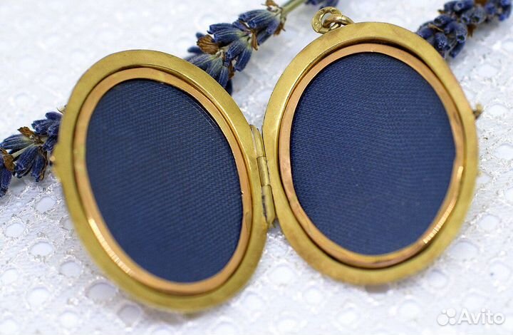 Кулон-локет с рубином и бриллиантом 56 пробы