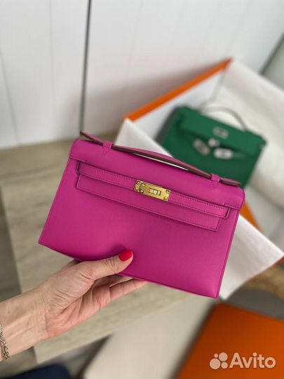 Сумка hermes kelly pochette Swift GHW