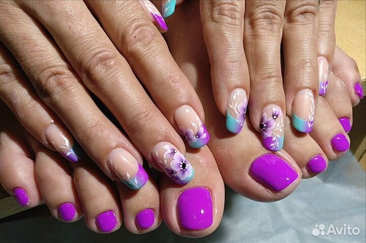 Маникюр,педикюр,гель лак, наращивание, дизайн