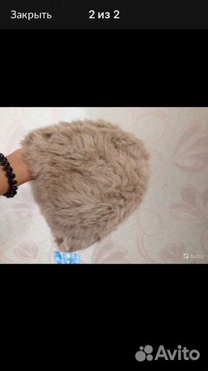 Шапка из меха кролика новая