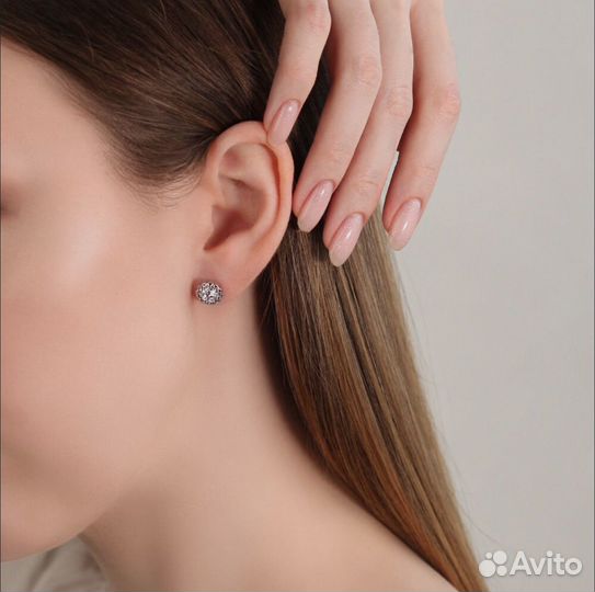 Серебряные серьги пусеты