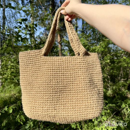 Cумка летняя шоппер из джута