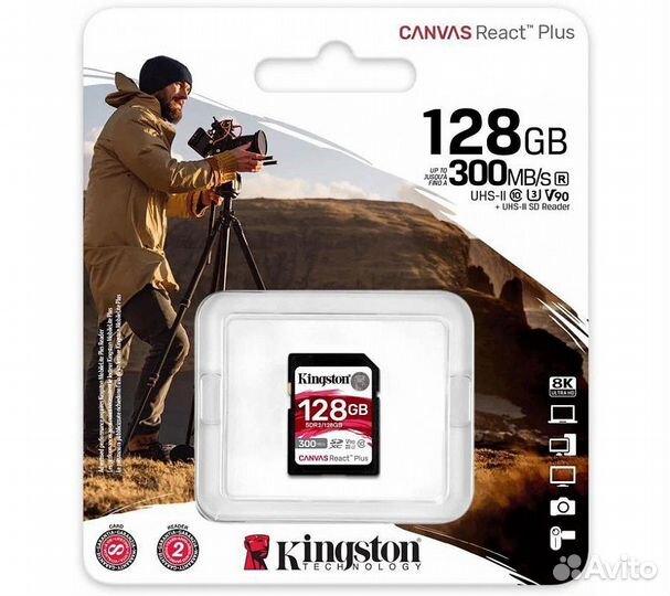 Карта памяти Kingston sdxc Canvas React Plus UHS-I
