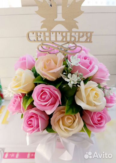 Букет из мыльных роз первое сентября
