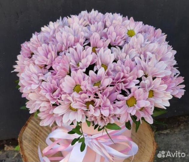 Хризантема композиция живые цветы подарок
