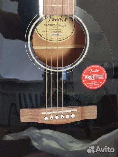 Акустическая гитара Fender CD60 черный + подставка