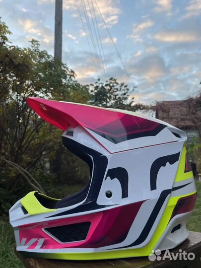 Шлем кроссовый Fox V1 Tro Flow Yellow