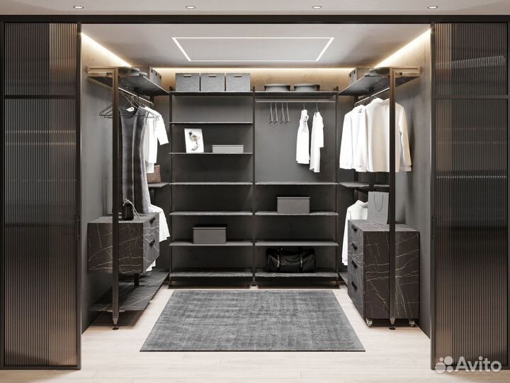 Гардеробная в стиле лофт по Вашим размерам