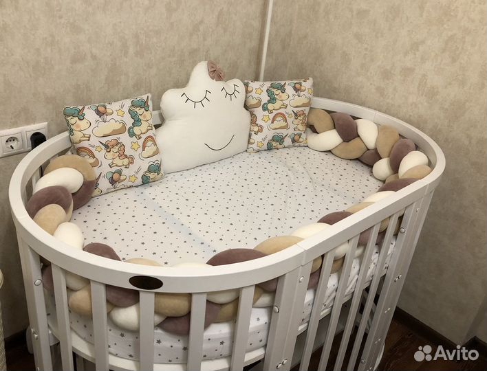 Бортик косичка в кроватку