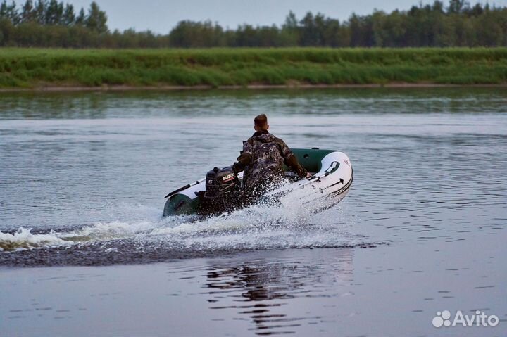 Лодка mishimo lite DF 400 (бело-зеленая)