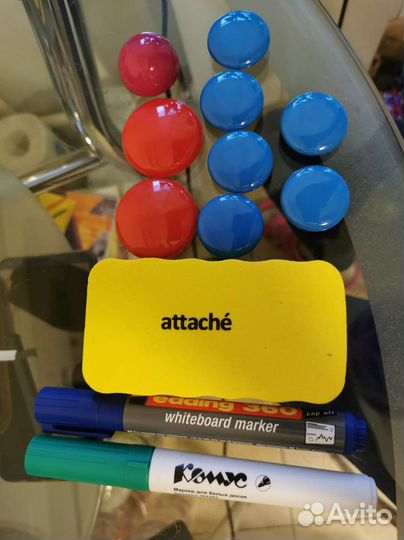 Губка, магниты, маркеры для магнитной доски