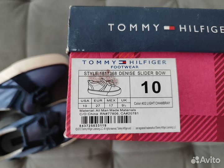 Слипоны Tommy Hilfiger 27 оригинал