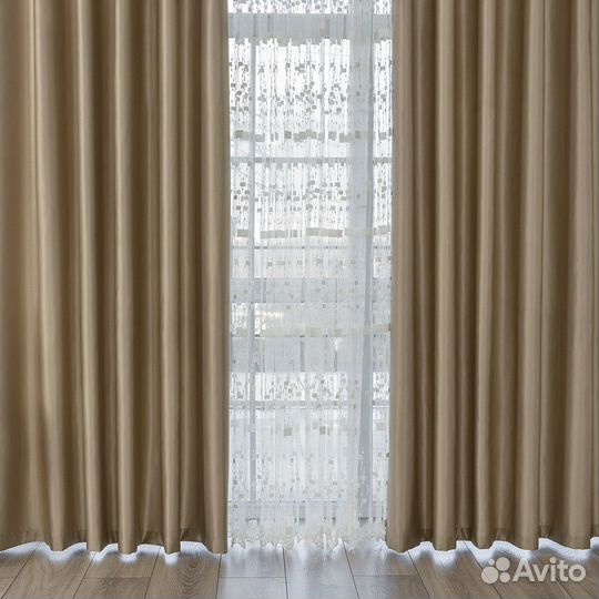 Шторы сатен Адора Английское золото