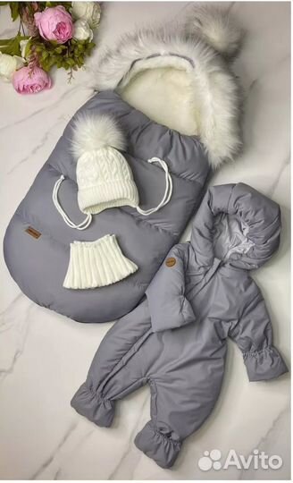 Меховой конверт в коляску овчина