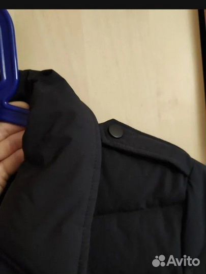 Пальто стеганое женское 46 разм. Чёрное длинное