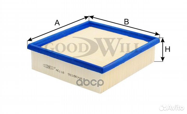 Фильтр воздушный Opel Corsa AG 118 Goodwill