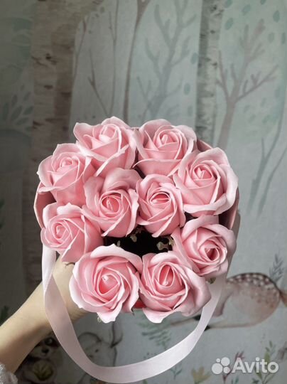 Букет роз из мыла, розы из мыла