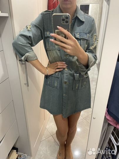 Джинсовое платье рубашка 12 storeez