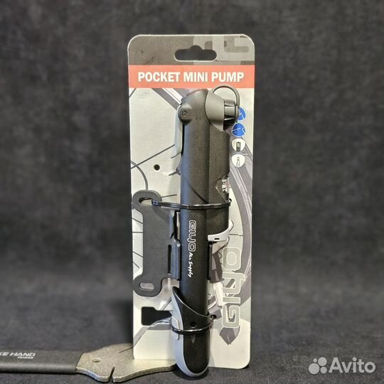 Насос ручной giyo GP-61S, с манометром, черный