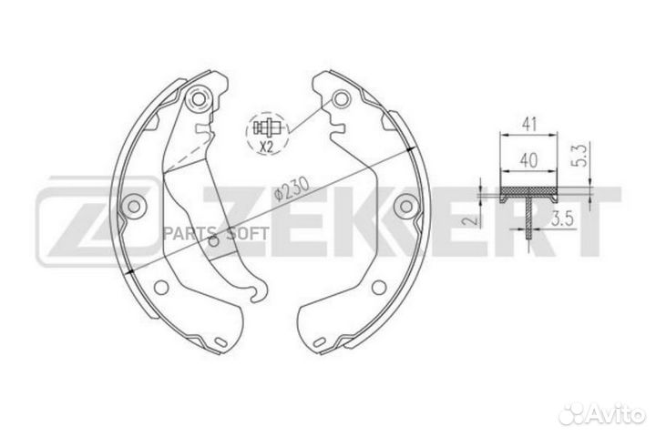 Zekkert BK-4208 Колодки торм. бараб. задн. Chevrol