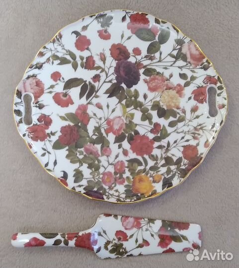 Тарелка и лопатка для торта (комплект). Керамика