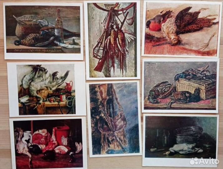 Охотничий натюрморт, 19 открыток 60-80е годы